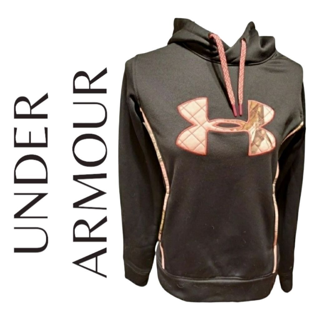 𝅺under Armour hoodie Size small womens Black and pink